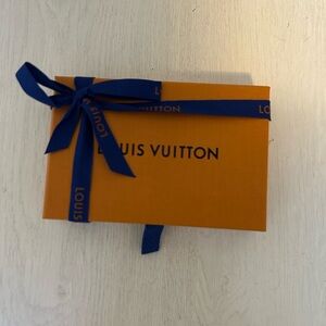 Signature Louis Vuitton Wallet Box and Fabric Dust Bag